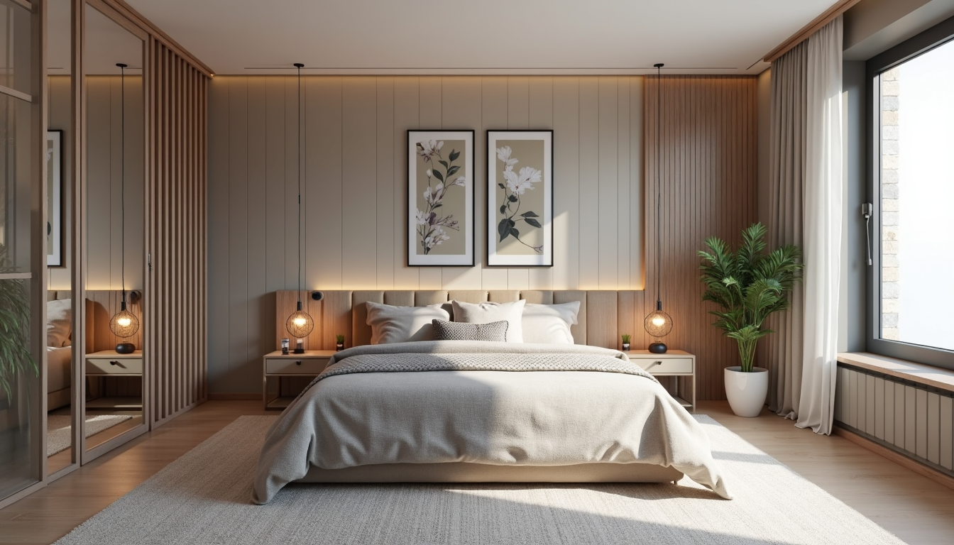 Un dormitor mansardă modern, luminos, cu pat, mobilier inteligent și ferestre de mansardă, prezentând soluții de amenajări